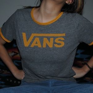 Grey and Yellow Vans Logo Shirt